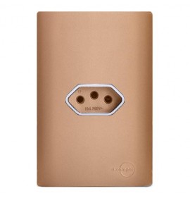 Conjunto Tomada 10A Horizontal 4X2 - Novara Especiais Ouro Rose